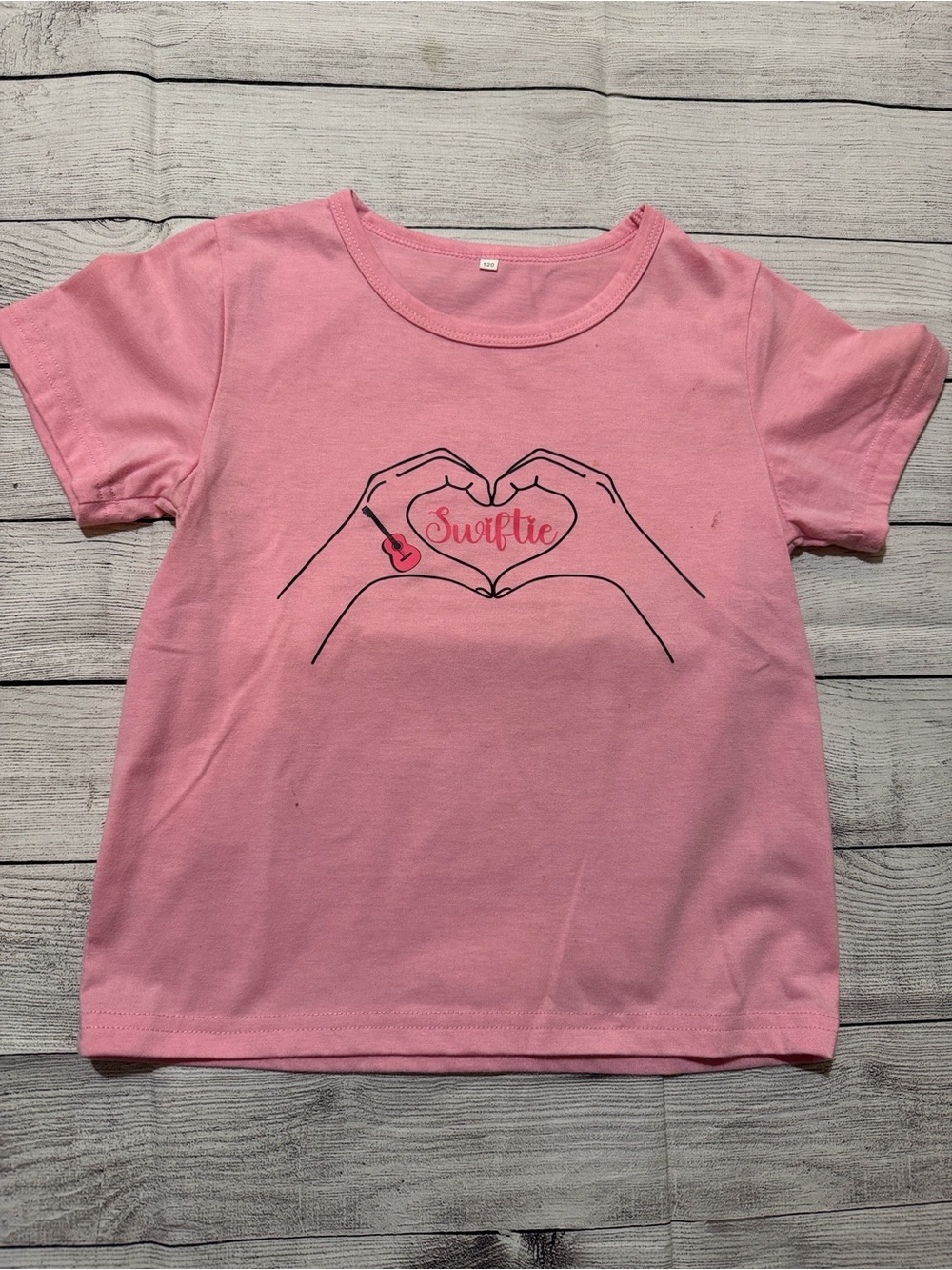 Pink 'Swiftie' Heart Graphic Short Sleeve Shirt size 6
